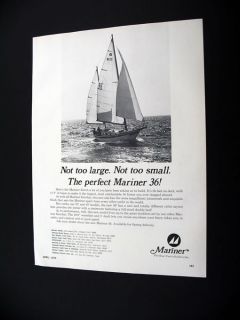 Mariner 36 ft Ketch Sailboat Yacht 1972 Print Ad
