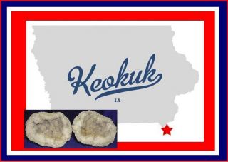 Keokuk Iowa Geode Quartz Unopened Crystals Healing Stones Calcite Rock