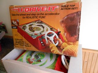 Vintage 1974 Schaper Battery Operated U Drive It Table Top Action Set