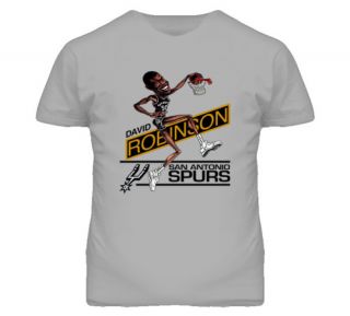 David Robinson Retro Basketball Caricature T Shirt