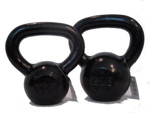 10 & 25lb Black Cast Iron Kettlebell Set by Troy Barbell