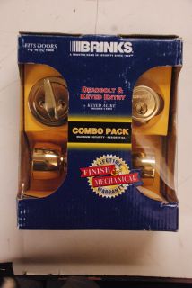 Brinks Combo Pack Deadbolt Keyed Entry Door Knob Gold Finish