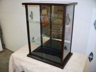 Display Case Model Doll Wood Glass Wenge New
