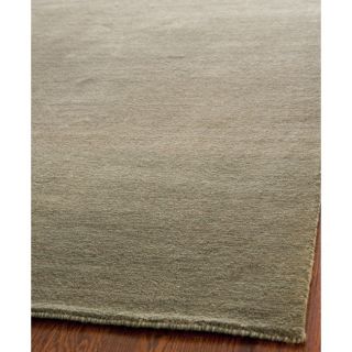 Loomed Knotted Grey Wool Carpet Area Rug