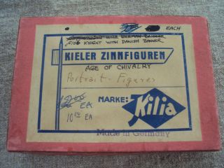 Vintage Tin Flats Kieler 2 Danish Knights Banner w Box Age of Chivalry