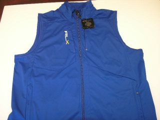 New Ralph Lauren RLX Golf Mens XXL Polyester Blue Water Repellent Vest