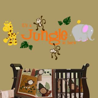 Jungle in Here with Jungle Friends Wall Decal Nursery Kids Room