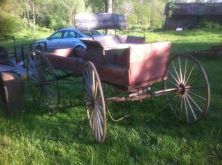Antique Horse Drawn Buggy Buckboard Chuck Wagon