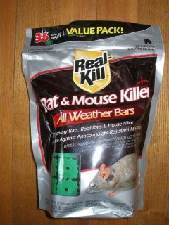 36 Pack Real Kill Rat Mouse Killer All Weather Bars Bait Poison