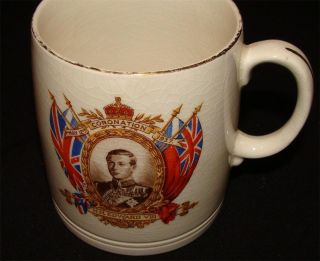 King Edward VIII May 12th 1937 Coronation Commemorative Gold Edged Mug