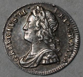 1739 KING GEORGE II silver PENNY pence HI GRADE GREAT BRITAIN Engaving