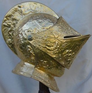 Medieval King of France Henry II Jousting Parade Helmet Real Gold