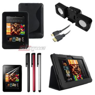 8in1 Accessory For Kindle Fire HD 7 PU Leather Case Skin HDMI Cable