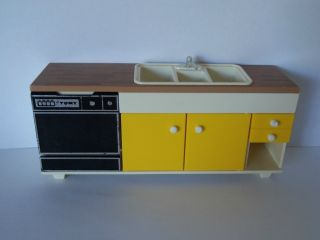 1970s Tomy Smaller Home Dollhouse Kitchen Sink Dishwasher