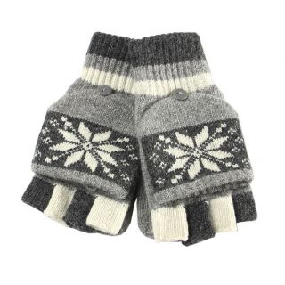 WARMEN Ladys Fingerless Wool Knit Gloves Mittens Winter Hand Warmer