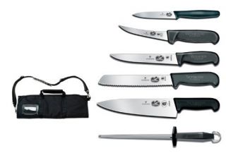 Forschner Fibrox 7 PC Cutlery Roll Knife Set Brand New Cheap
