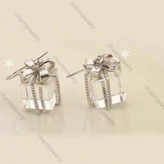 Bowknot Gift Box Crystal Earring Korean Jewelry Wholesale Price
