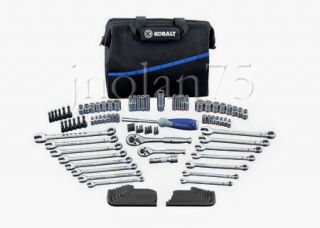 Kobalt 110 Piece 3 8 1 4 Ratchet Socket Wrench Tool Set Kit Bag SAE