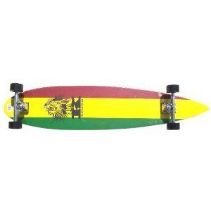Krown Rasta Pin Tail Longboard Skateboard New Skateboards