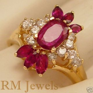 So Divine Vintage Ruby Diamond 14kt Gold Estate Ring