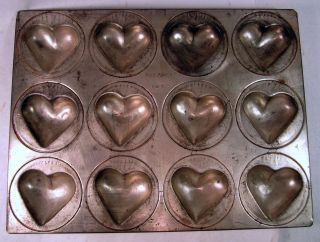 Vintage Kreamer Heart Shape Muffin Tin Mold 1012
