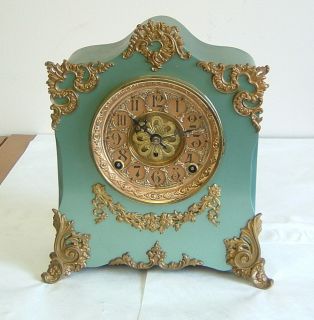 Antique F. Kroeber Clock Turenne model Runs Mantel Parlor Shelf Ornate