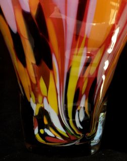 Vintage Murano Multi Colored Vase Venetian Italian Art Glass 2 1kg