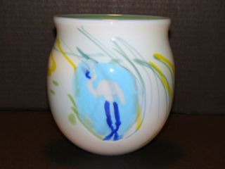 LG Signed Penland 1976 Flamingo Studio Art Glass Bowl