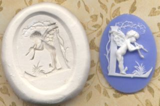 Handmade Polymer Clay Mold Letter L Angel Cameo