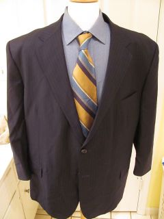 Joseph Feiss Suit Gray Pinstripes Wool $619 50 50s A235