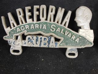 License Plate Topper Jose Marti La Reforma Cuba Antique 1940S