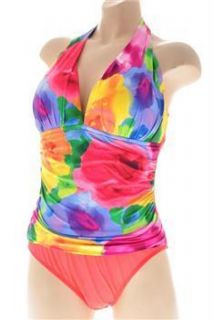 LA BLANCA NEW Printed Floral Print 1 PC Bathing Suit Misses Swimwear