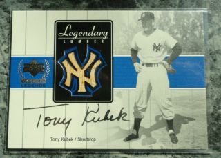 Tony Kubek Upper Deck Legendary Number Game Used Bat 2000 NY Yankees