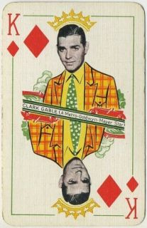 Clark Gable RARE 1933 Thomas de La Rue Single Playing Card Red Back KD