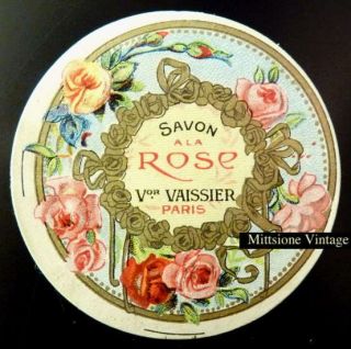 Perfume Soap Label French Savon A La Rose Victor Vaissier Paris