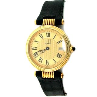 Vintage Dunhill Ladies Watch 18K Yellow Gold Case