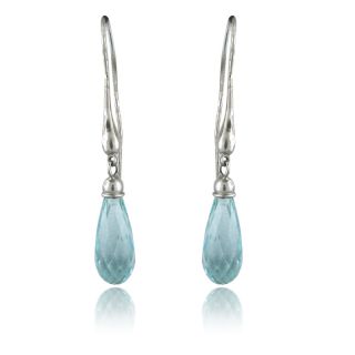 New Gurhan Platinum Blue Topaz Drop Earrings $9880