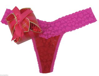  Secret Valentine Red Pink Heart Lacie Thong Panty Gift Box Adorable