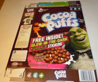 2005 General Mills Cocoa Puffs Cereal Box Shrek 2