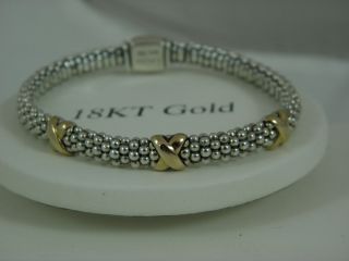LAGOS CAVIAR X Collection Rose Gold X Bracelet 18KROSE GOLD ST SILVER