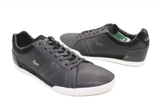 New Lacoste Mens Black Leather Lamarck III 3 Fashion Sport Sneakers