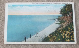 Oswego NY Gokey Beach East 1932 Postcard Lake Ontario