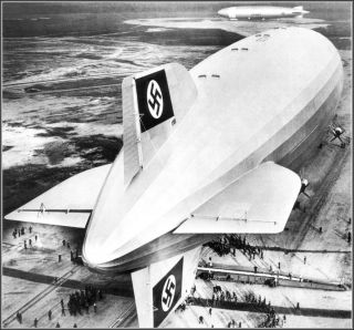 Hindenburg at Lakehurst with Distant Los Angeles Lakehurst 1936