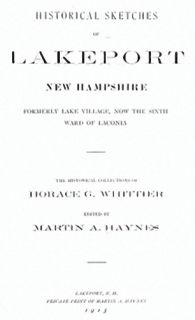 1915 History of Lakeport Lake Village New Hampshire NH