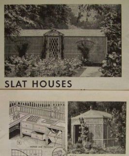 Garden Slat House 9x12 Lath Lattice 1948 How to Build Plans