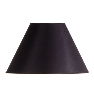 New 17 in Wide Empire Shaped Lamp Shade Black Raw Silk Fabric Laura