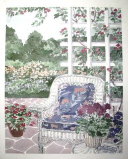 Lattice Garden 2 by Peter Wong Floral Porch Chair