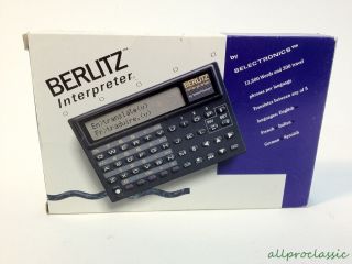 Berlitz Selectronics Interpreter European Language Translator Vtg 1990