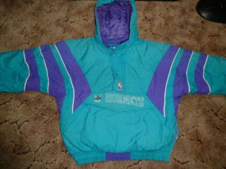 Vtg Charlotte Hornets Pullover Starter NBA Winter Jacket Sz Youth L