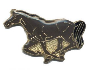 New Running Horse Lapel Hat Pin Brown Show Animal Tie Tack Stallion